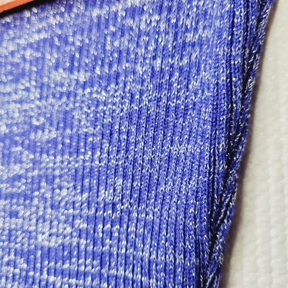 Almost Famous Sweater Dress Long Sleeve Women's Large Blue Midi Metallic Bodycon - Picture 6 of 11